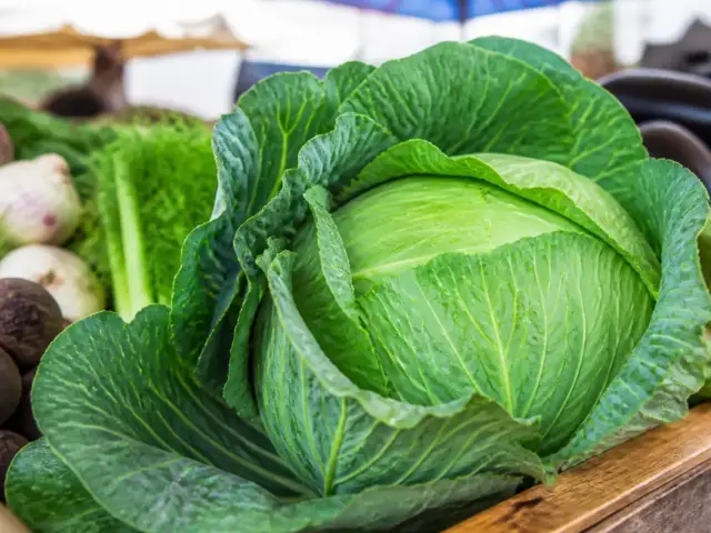 Chou vert frais exposé sur un marché local recommandé par Maviehealthy.com